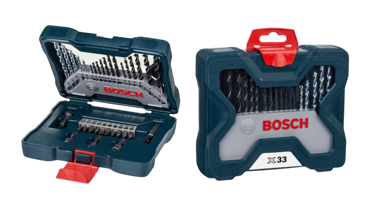 Visão da maleta Bosch Kit de Pontas e Brocas X-Line 33 peças