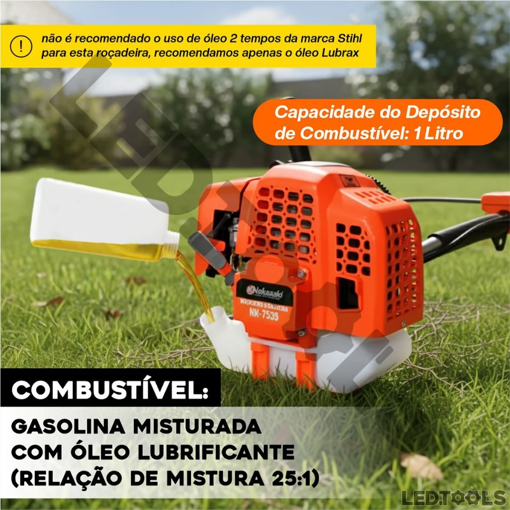 Características do motor e filtro de ar do aparador de grama a gasolina