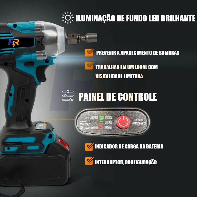 Conjunto completo da chave de impacto com 25 acessórios