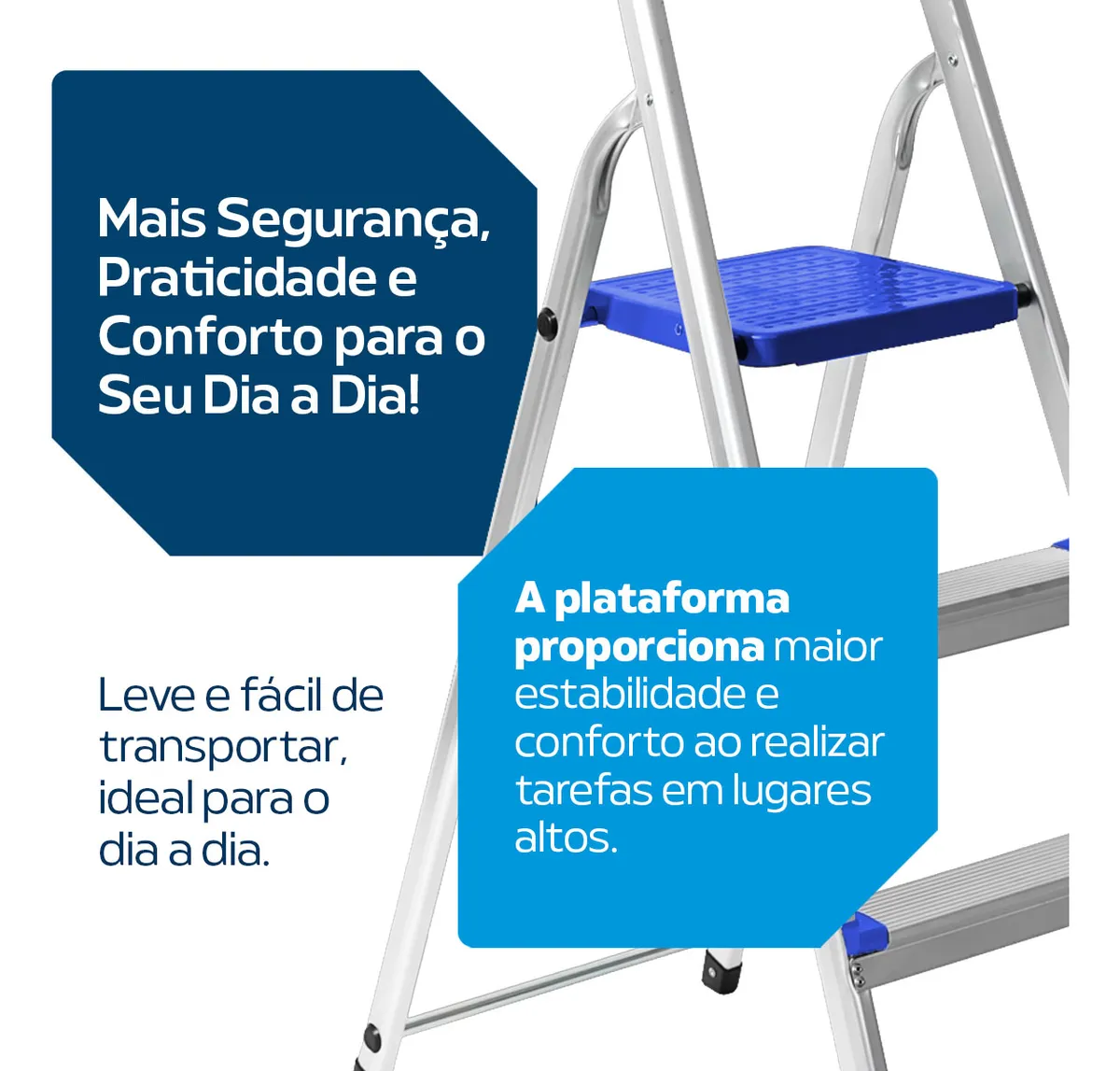 Destaques técnicos de segurança da escada 6 degraus mor