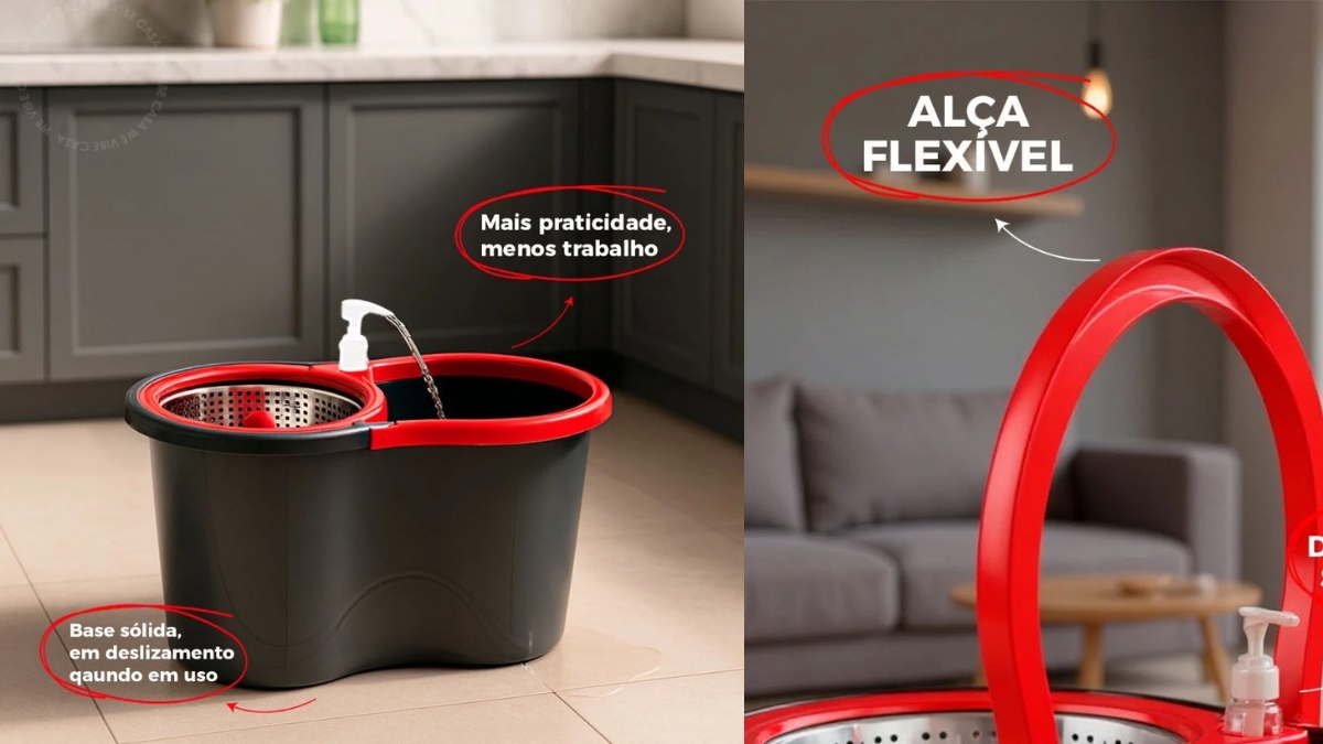 Recursos de design e principais atributos de limpeza do mop